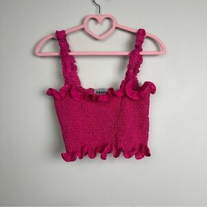 Margot Pink Ruffled Smocked Blouse Size XS